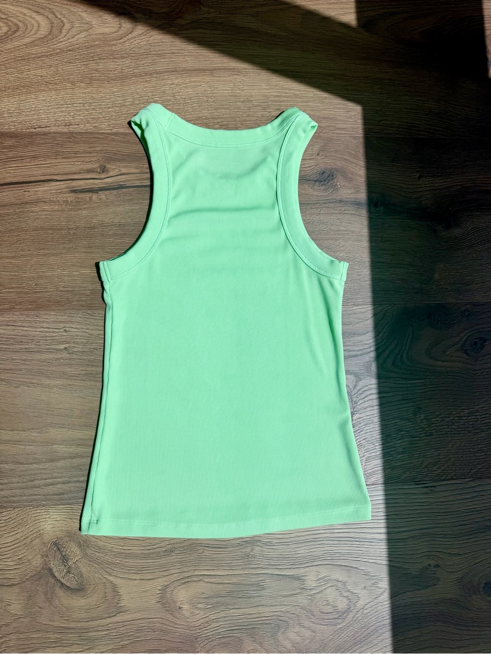 Lime Green Ribbed Racerback Fitted Tank Top M - Picture 5 of 5